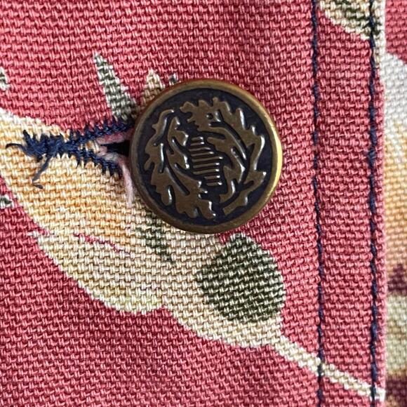 Stonebridge Red Blue Tan Floral Jean Jacket LGp Cottagecore Grannycore Romantic - Picture 6 of 10